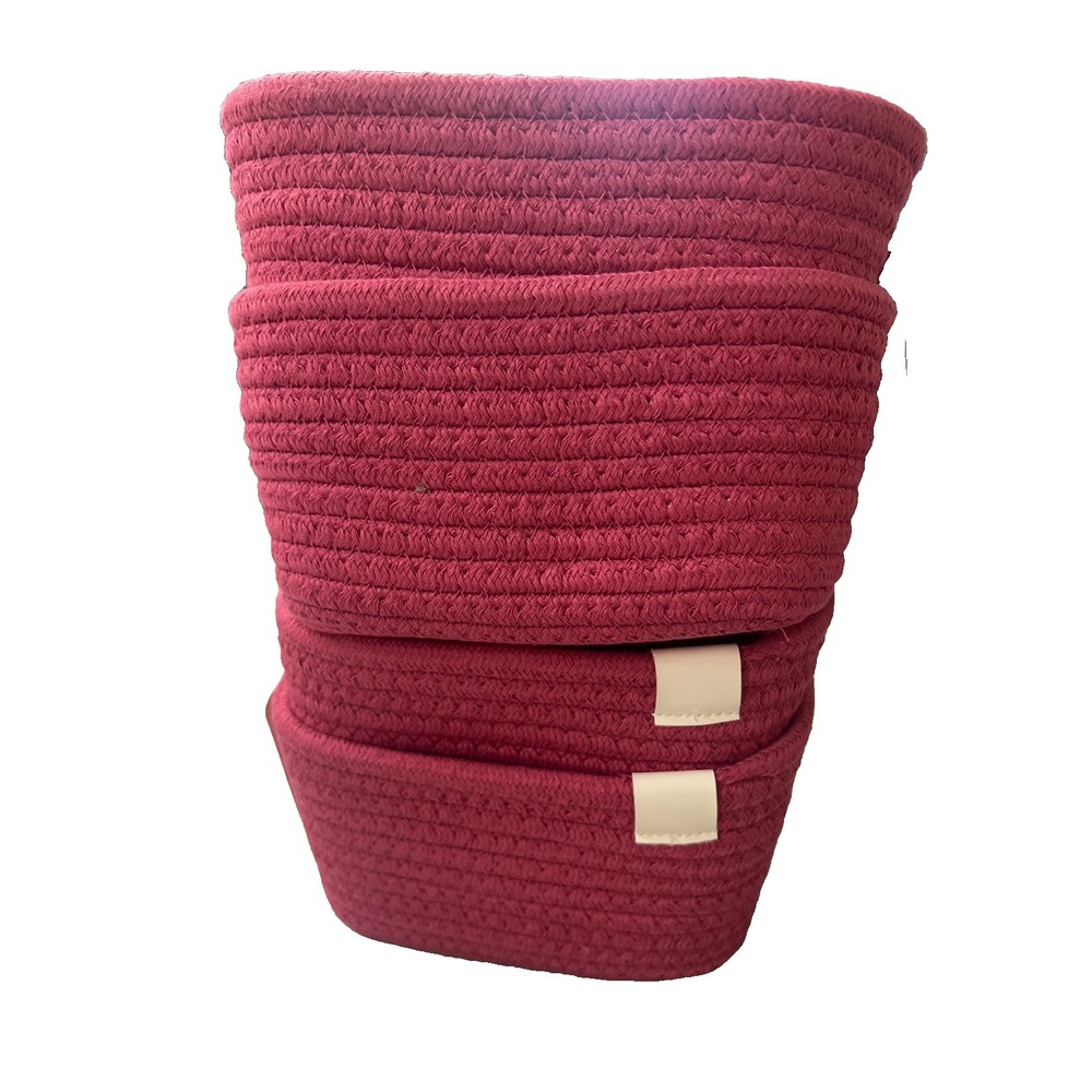 Coiled Rope Basket •Set of 4• pink/purple